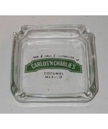 Vintage Carlos &#39;n Charlie&#39;s Ashtray Cozumel Mexico Glass Bar &amp; Grill Sou... - $908.46 MXN