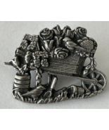 2001 Limited Edition Birds Blooms Cart with Flowers Lapel Pinback Brooch - €8,68 EUR