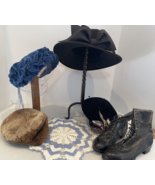 4pc Hat Collection with Vintage Boots, The Robbins, Gertrude Menczer - $73.32 CAD