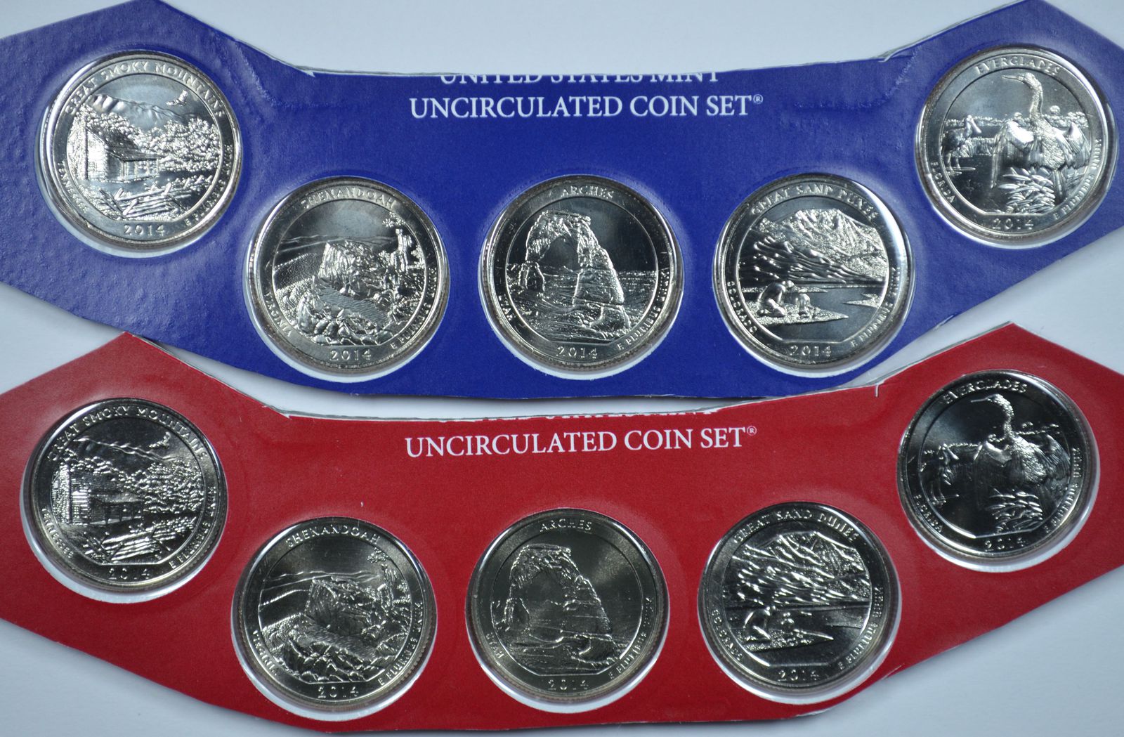 2014 P & D America the Beautiful uncirculated quarters in mint cello  - $14.50