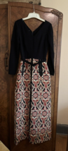 Exquisite Vintage Hostess Dress Late 60&#39;s-70s Maxi Boho Rona NY geometri... - $84.15