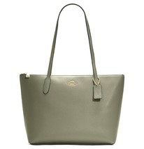 Coach Crossgrain Leather Large Zip Tote - Military Green - $258.00