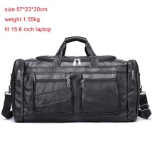 0New Men Large Capacity Travel Bag Leather Duffel Bags for Men Waterproof Weeken - £334.47 GBP