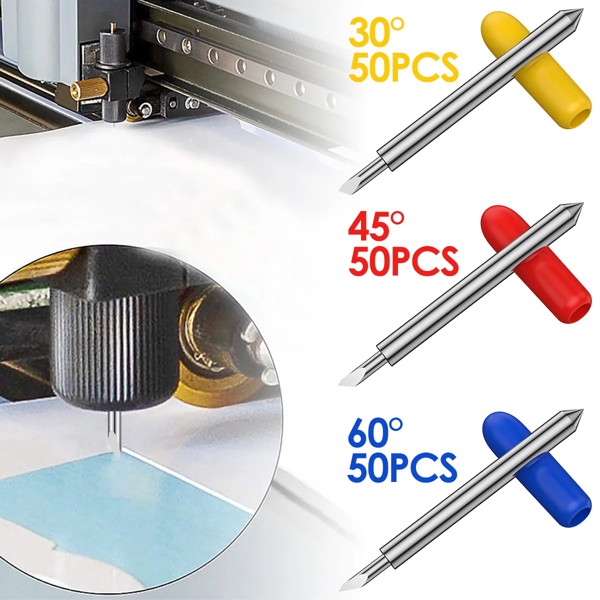 50 Pcs Deep Cut Blades 30 45 60 Degree Lettering Blade Carbide Blade Cut... - $126.32 CAD