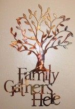 Family Gathers Here Olive Tree Metal Wall Art 21 1/2&quot; x 14&quot;  Copper/Bronze - £50.10 GBP