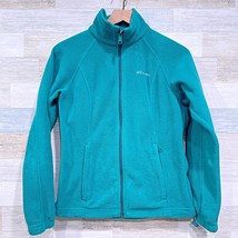 Columbia Benton Spring Fleece Full Zip Jacket Blue Green Hiking Womens S... - $19.79