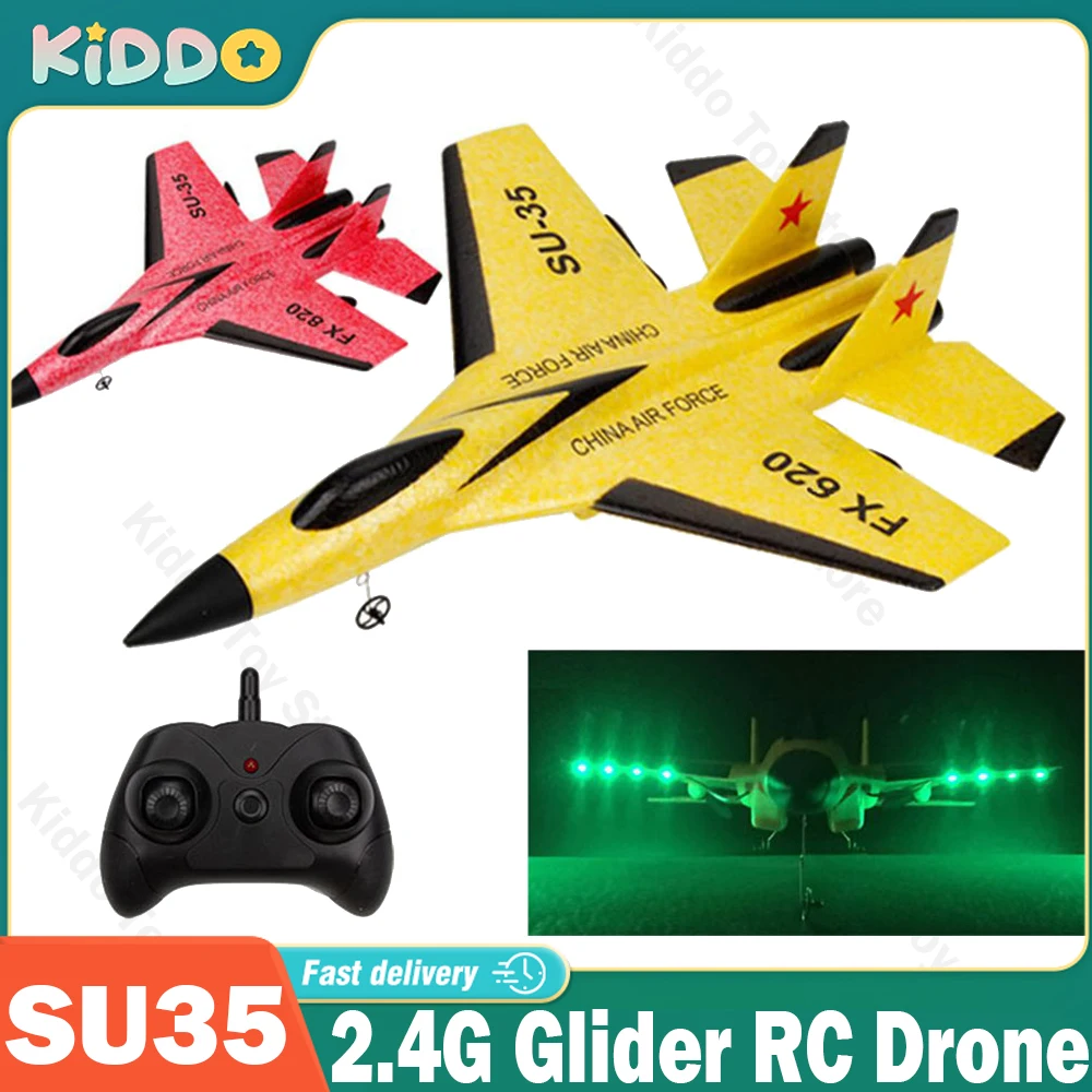 Glider RC drone SU35 Fixed Wing Airplane Hand Throwing Foam Dron 2.4G Electric - £34.39 GBP