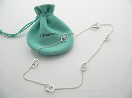 Tiffany &amp; Co Silver 1837 Interlocking Circles Necklace Chain Gift Pouch ... - £472.95 GBP