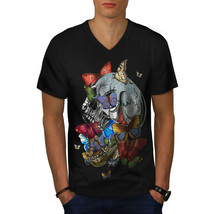 Skull Sugar Head Art Shirt Mad Tattoo Men V-Neck T-shirt - $12.99