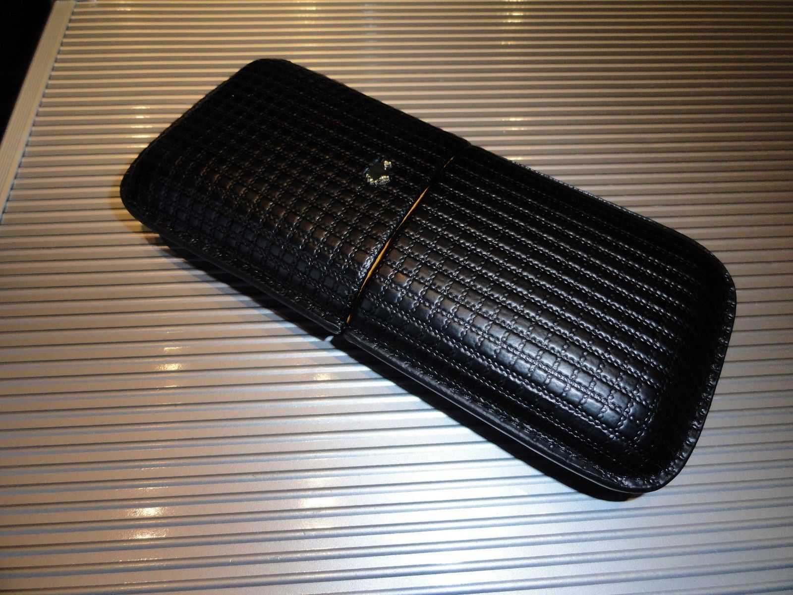 Black &amp; Gold Leather  Case holds 3 Robusto size - $75.00