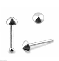 Nose Stud Cone 2mm Cone 22g (0.6mm) Sterling Silver Ball End or Straight - £4.60 GBP