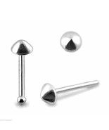 Nose Stud Cone 2mm Cone 22g (0.6mm) Sterling Silver Ball End or Straight - $5.86