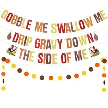 Gobble Me Swallow Me Thanksgiving Friendsgiving Banner Decoration - €9,33 Gobble Me Swallow Me Thanksgiving Friendsgiving Banner Decoration - €9,33 EUR