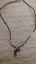 kids silver and black 2 dolphins  charms necklace - £5.50 GBP