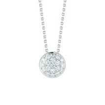 0.40 ctw Brilliant Cut Moissanite 14K White Gold Plated Cluster Pendant Chain - £42.75 GBP