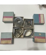 Vintage Wilton Biscuit Cutters In Boxes Hearts Circles Boats Diamond 24pcs - $52.83 CAD