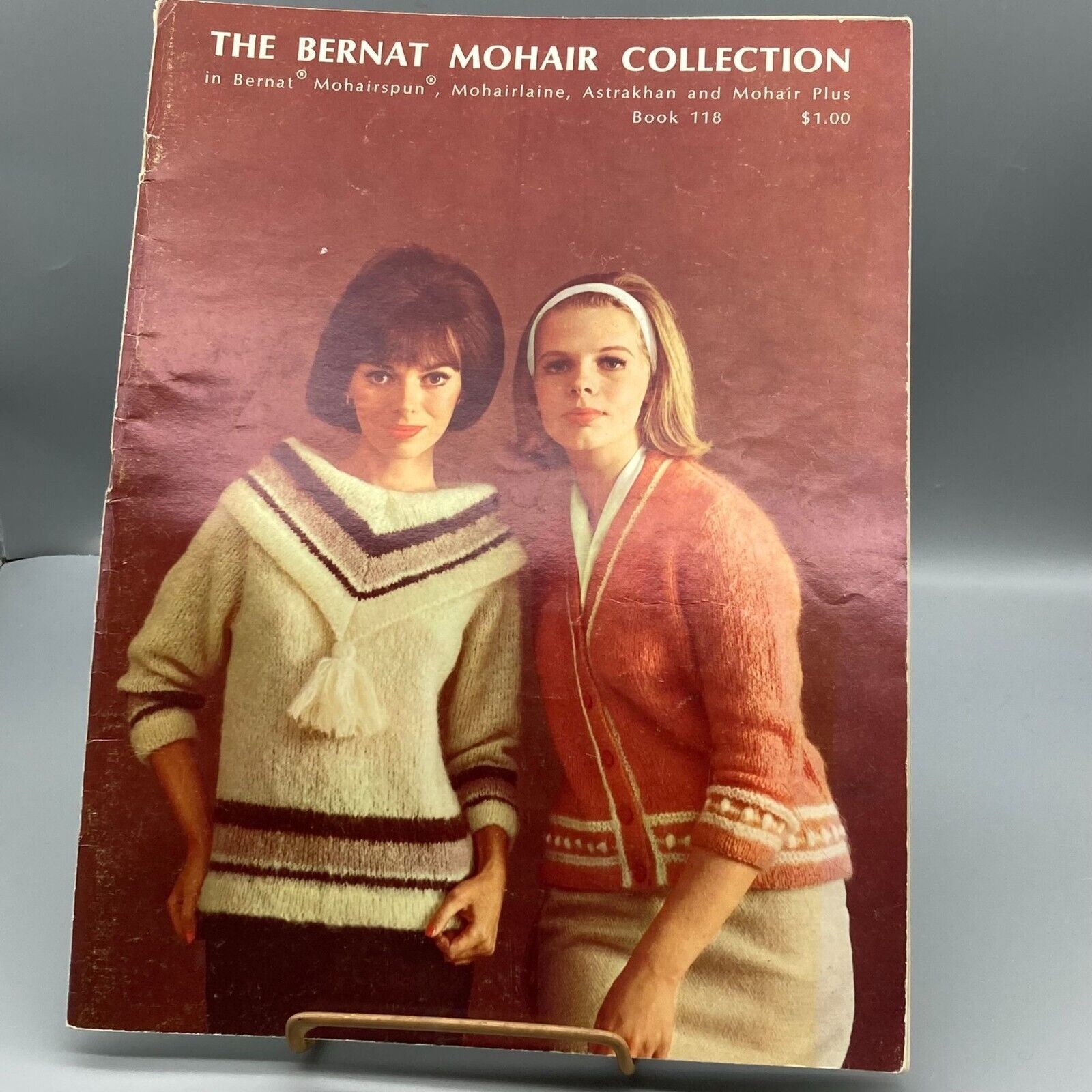 Vintage Bernat Handicrafter Pattern Magazine, Book 118, Mohair Collection Knit - $18.39