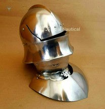 Gothic Sallet With Bevor 18Ga Medieval Helmet German sallet helmet - £139.90 GBP