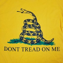 Don&#39;t Tread On Me Gadsden American Patriotic Flag T-Shirt Yellow Sz Medium - $9.74