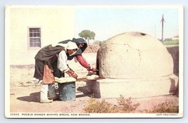 Postcard Pueblo Women Making Bread New Mexico Fred Harvey - £3.55 GBP