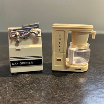 Vintage 1991 Miniature Coffee Pot Maker &amp; Can Opener Refrigerator Magnet - $14.95