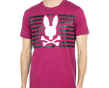 Men&#39;s Psycho Bunny Shirt Cullman Graphic Tee Pink Raspberry Striped Logo... - $32.95