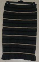 Nwt Womens $98 Max Studio Dark Gray Stripe Sweater Knit Pull On Skirt Size M - £26.12 GBP