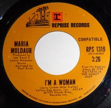 Maria Muldaur 45 RPM - I&#39;m A Woman / Cool River NM VG++ E6 - £3.10 GBP