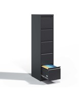 SteelCraft Pro 5-Drawer Vertical Metal File Cabinet with Lock, Black - $5,006.15 MXN
