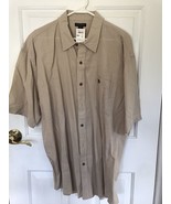 Shirt Tan Button Front Short Sleeve Sz XL Linen/Cotton Knights Sportswea... - $331.09 MXN