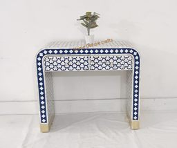 Handmade Bone Inlay 2 Drawer Console Table, Waterfall Bone Inlay furniture, - £1,177.22 GBP