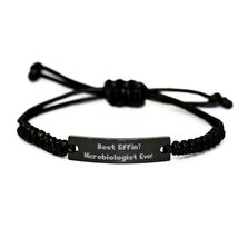 Best Effin&#39; Microbiologist Ever. Microbiologist Black Rope Bracelet, Best Microb - £18.75 GBP