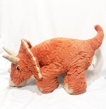 Triceratops Dino Dinosaur Orange Plush Stuffed Animal 24&quot; Animal Adventure 2019 - £17.54 GBP