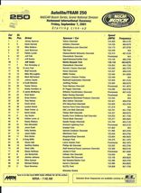 2001 Fram 250 Bush Series Starting Line Up Daytona 500 - $9.85