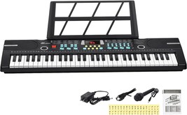 24Hocl 61 Keys Keyboard Piano, Kids Piano Keyboard With Ul Adapter, Stand, - £68.01 GBP