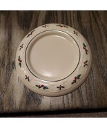 NIB Longaberger Pottery Woven Tradition Holly Berry Pillar Candle Plate ... - £19.03 GBP
