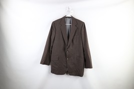 Vintage 60s Rockabilly Mens 42L Distressed Wool 2 Button Suit Jacket Bla... - £39.09 GBP