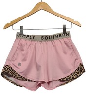 Simply Southern Cheer Shorts Womens Size Small Pink Animal Print Accent - £8.69 GBP