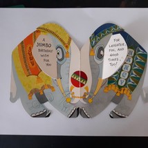 Vintage Elephants Birthday Card Hallmark Used Circus Theme - $11.88