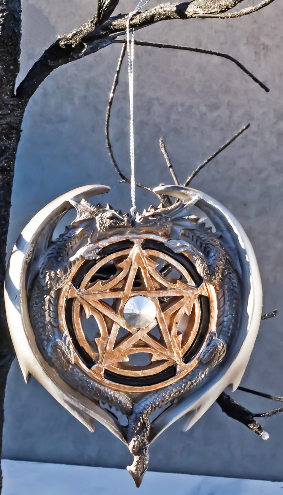 Anne Stokes Fantasy Pentagram Time Magic Dragons Tree Hanging Ornament F... - $15.99