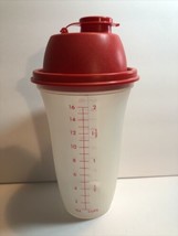 Tupperware 16oz Quick Shaker Bottle with Red Lid  #844 Vintage VGUC - £8.62 GBP