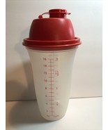 Tupperware 16oz Quick Shaker Bottle with Red Lid  #844 Vintage VGUC - £8.50 GBP