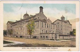 Ontario Postcard Kingston Hotel Dieu Main Entrance Valentine Black  - £3.71 GBP