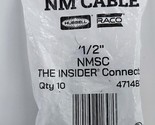 Hubbell Raco The Insider 1/2 in. Steel Trade Size NMSC Connector 4714B10... - £15.43 GBP