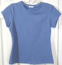 NEW Doublemax Girl&#39;s SS Blue Knit Shirt Top Tee, Small, Medium or Large - £5.79 GBP