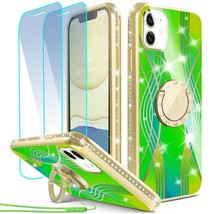 5x UBUNU Iphone 12 Mini 5.4 In Glitter Shockproof Case Noble Green w Accessories - £24.78 GBP