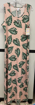 NWT Lularoe XL Dusty Rose Green Tropical Leaves Floral Dani Long Column Dress - £41.80 GBP