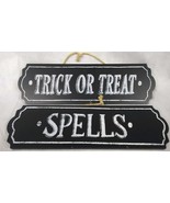 Black Trick or Treat &amp; Spells Signs Halloween Decor 13&#39;&#39; - $288.23 MXN