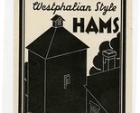 Amana Iowa Westphalian Style Hams Brochure Smoked in Tower Aged in the G... - $17.82