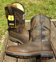 NIB ARIAT H2O Work Hog Boots Composite Square Toe Waterproof Leather Boo... - $172.95